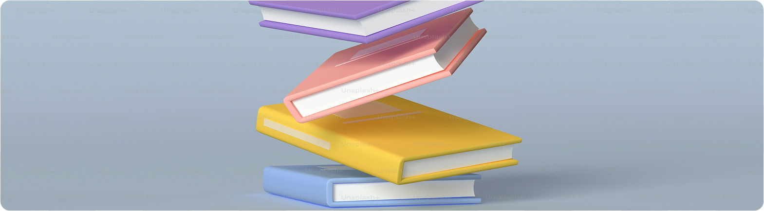 Stack of colorful eBooks